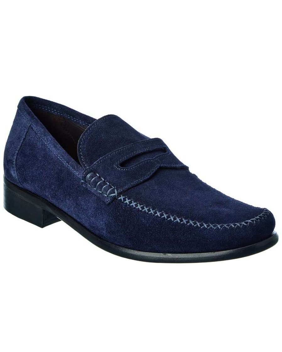 Shoes * | M By Bruno Magli Rho Suede Loafer Men Blue