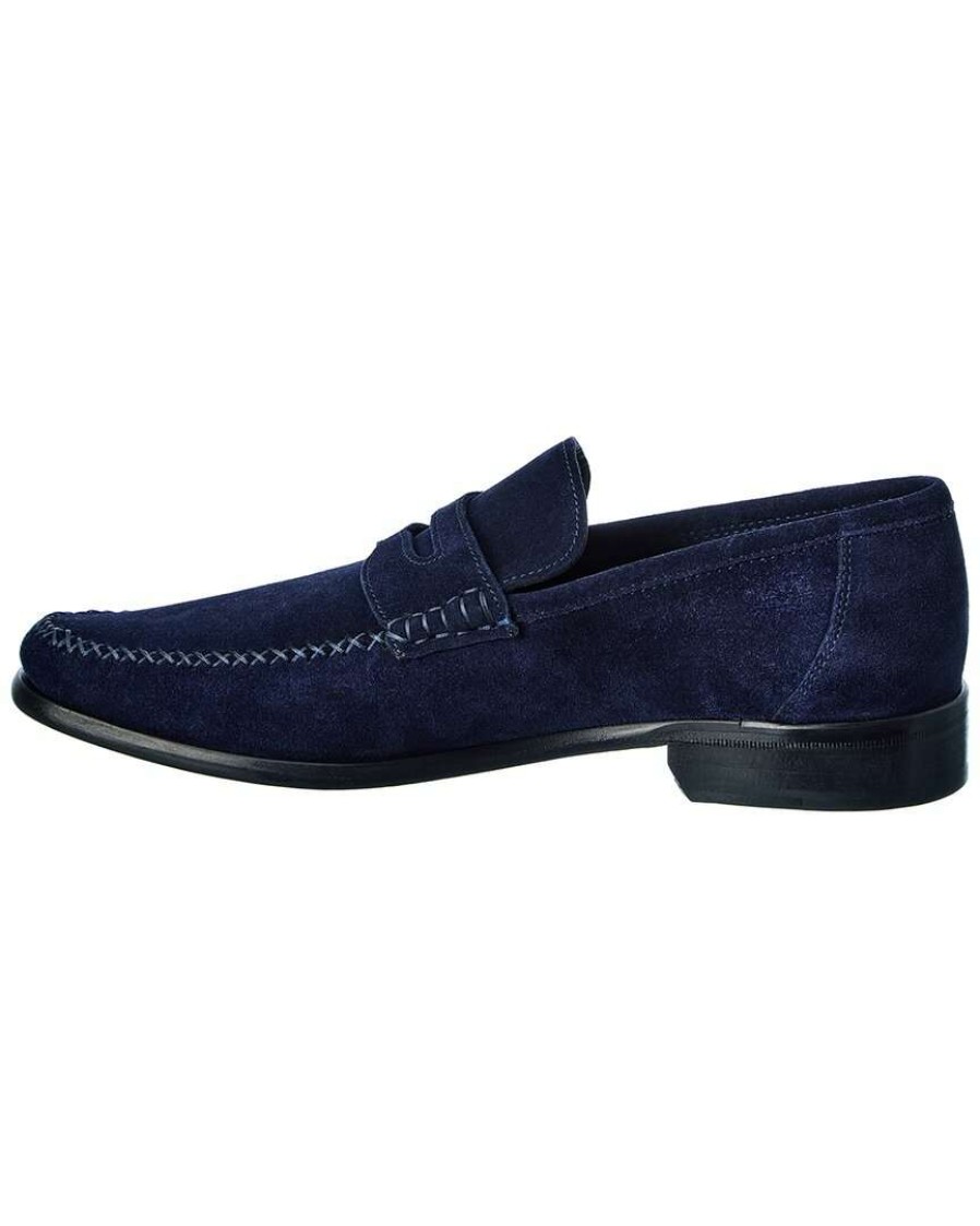 Shoes * | M By Bruno Magli Rho Suede Loafer Men Blue