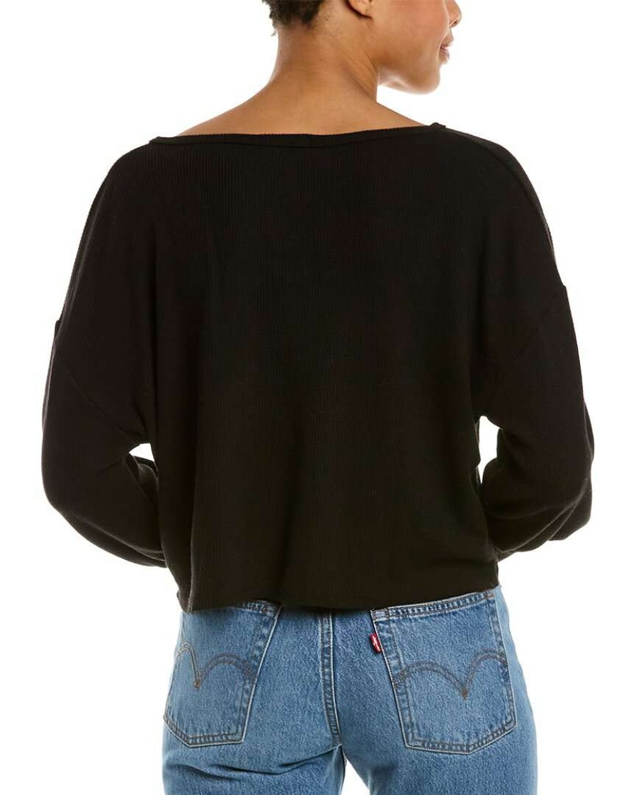 Clothing * | Lna Salma Waffle Top Women Black