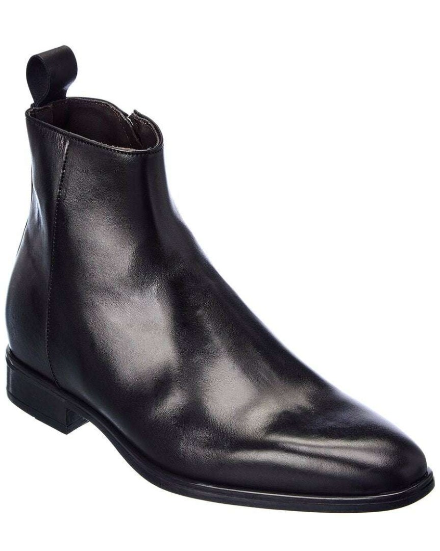 Shoes * | M By Bruno Magli Milton Leather Boot Men Black