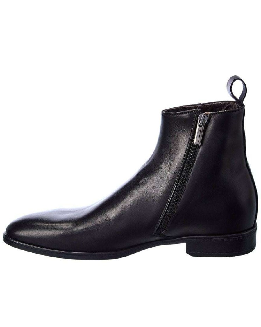 Shoes * | M By Bruno Magli Milton Leather Boot Men Black